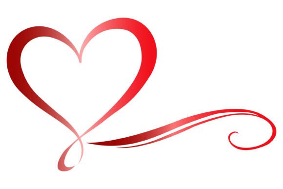 Download Red Heart SVG Flourish Swirl Line Art - Premium Resources