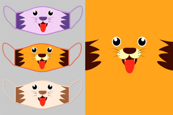Download Lion Face Cute Mask Print Template - Premium Resources